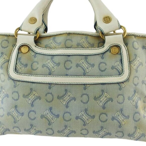 CELINE Tote Bag C macadam white canvas ?~ leather Authentic C3983 - Picture 2 of 9